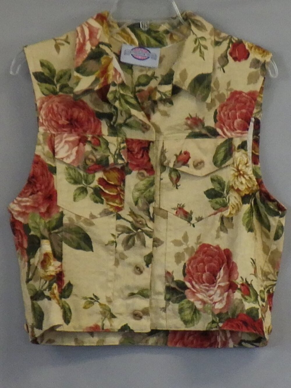 Conversation Pieces Vintage Floral Tapestry Vest  A682